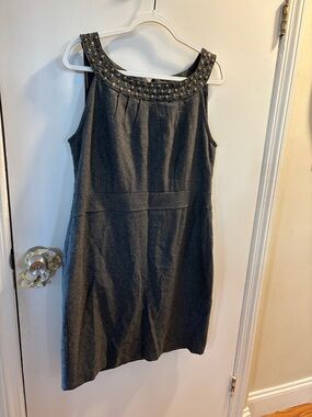 Brooklyn Industries Charcoal Studded Neck Midi Dress